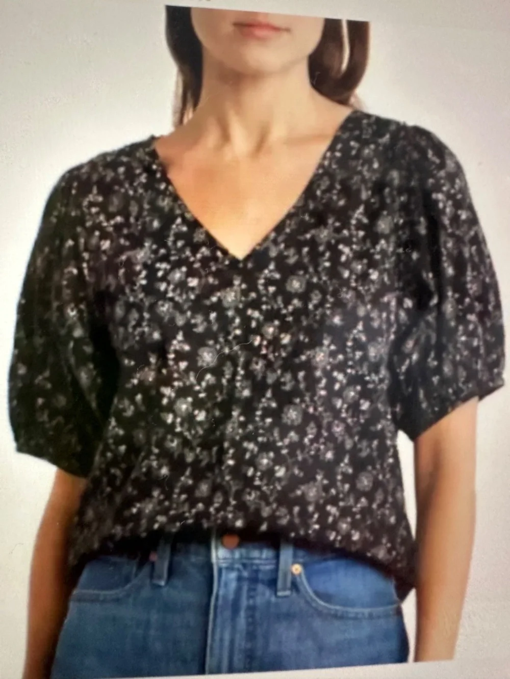 Madewell Floral Puff sleeve Blouse.